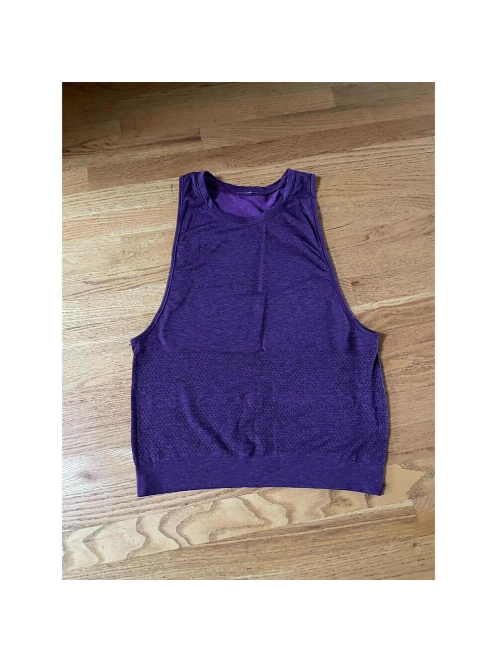 Women’s Lululemon Purple Sleeveless Tank Top Loose Vest Style Small swiftly tech